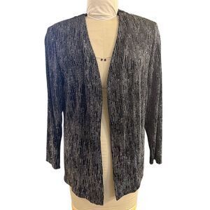Ronni Nicole II Open Front Black Knit Evening Sparkle Jacket Sz. 1X Occasion